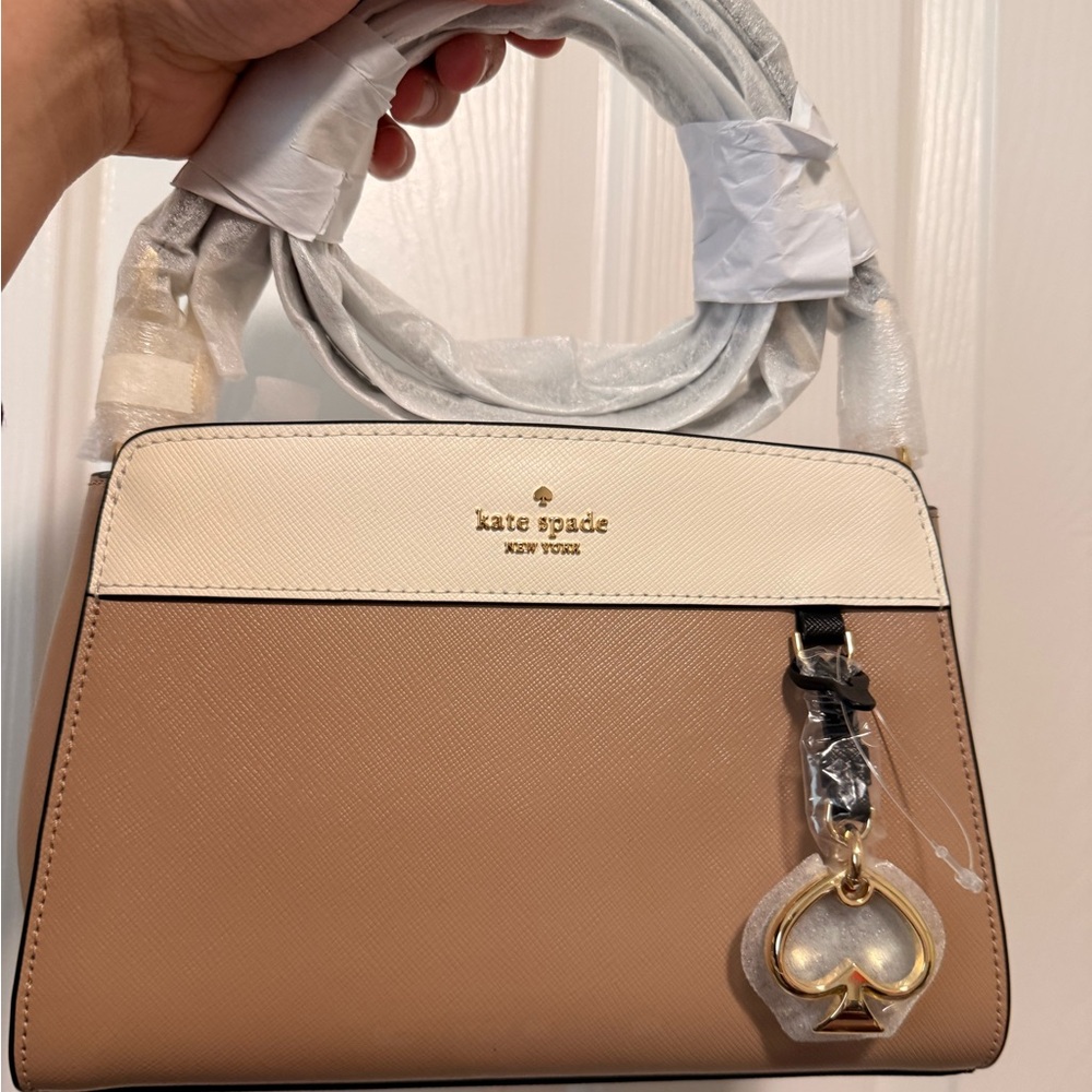 Kate Spade Beige and White Satchel